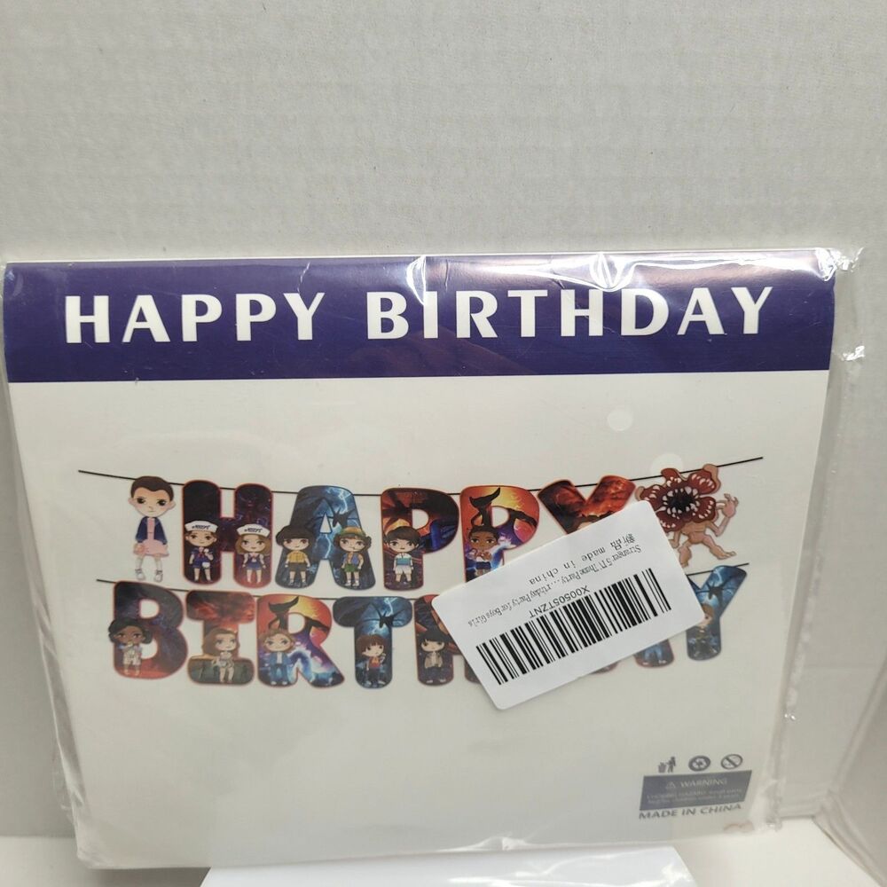 Stranger Things Birthday Party Decoration Supplies Kit Banner Topper Journal NIB
